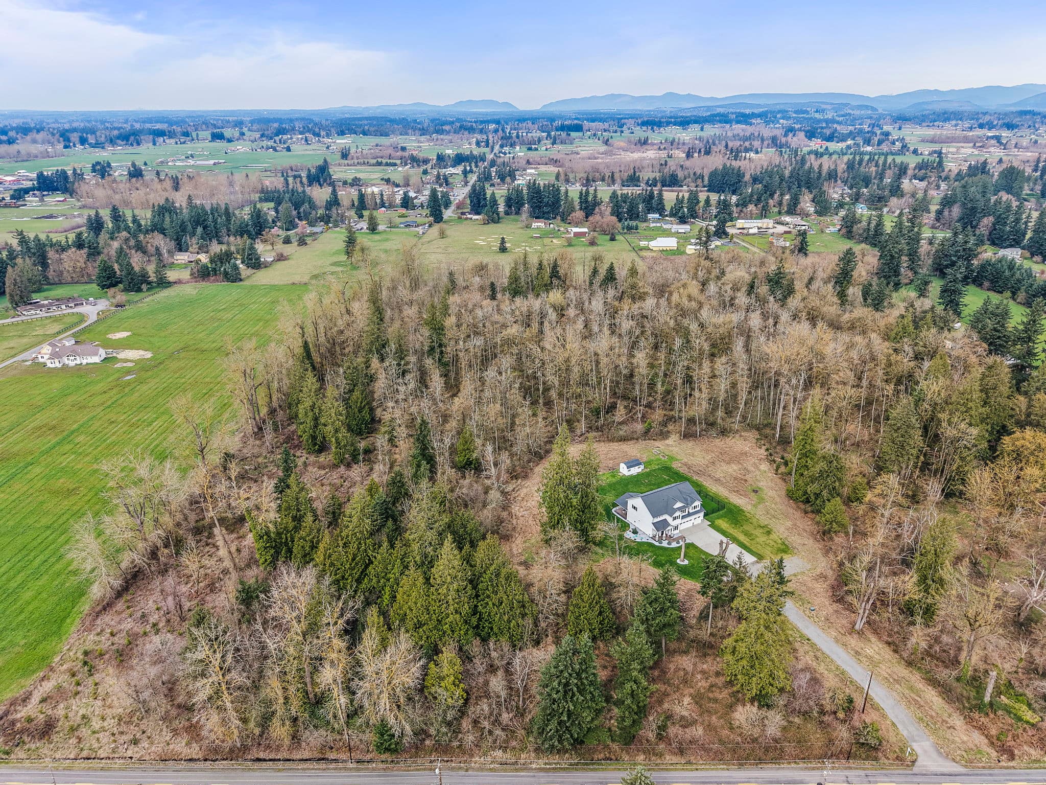 Aerial view of the property