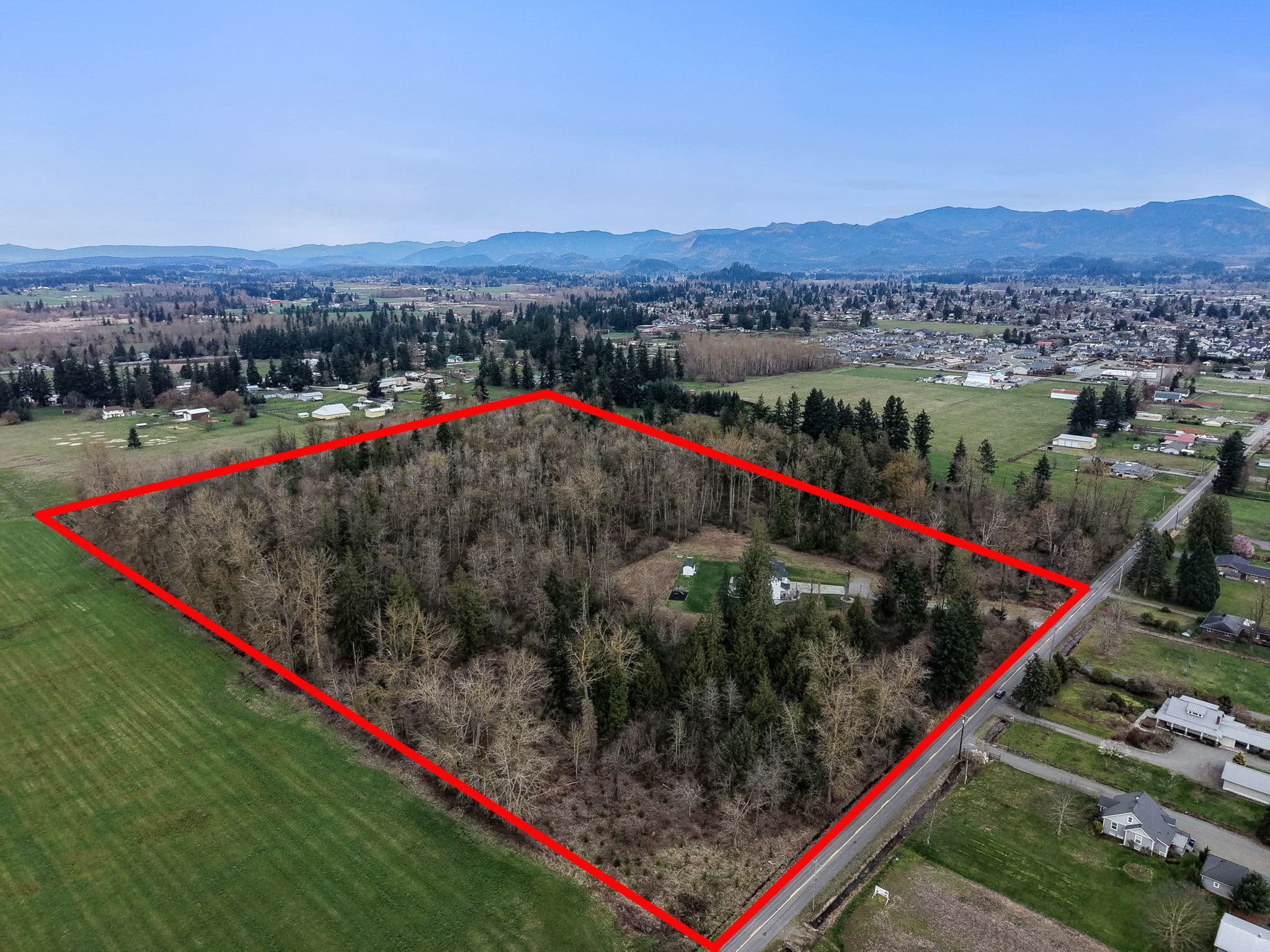 Aerial property boundary outline